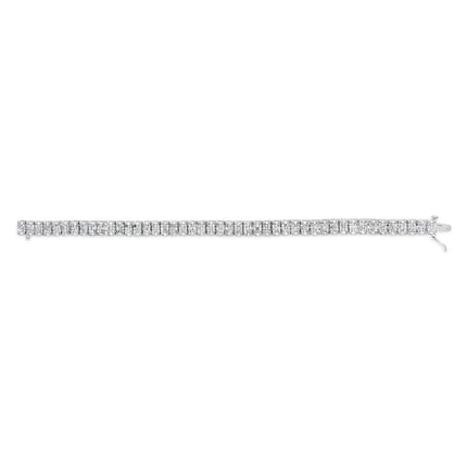 14K White Gold 5.00 Cttw Invisible Set Princess-Cut Diamond Belt and Buckle Tennis 7" Bracelet (H-I Color, SI1-SI2 Clarity)
