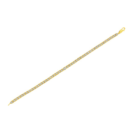10K Yellow Gold Plated .925 Sterling Silver 1 cttw Prong-Set Diamond Pear Shape Link Bracelet (I-J Color, I1-I2 Clarity) - 7.25"