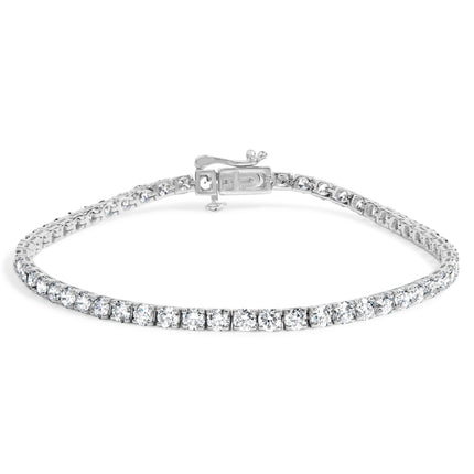 14K White Gold 5.0 Cttw Lab Grown Diamond Tennis Bracelet (F-G Color, VS1-VS2 Clarity) - 7.25" Inches