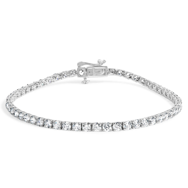 14K White Gold 5.0 Cttw Lab Grown Diamond Tennis Bracelet (F-G Color, VS1-VS2 Clarity) - 7.25" Inches