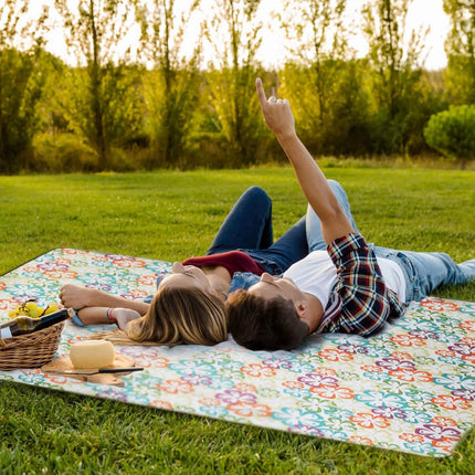 60" x 78" Foldable Waterproof Picnic Blanket with Strap