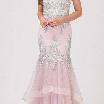 CLEARANCE - Eureka 6009 Strapless Embroidered Gown Layered Skirt (Size XL)