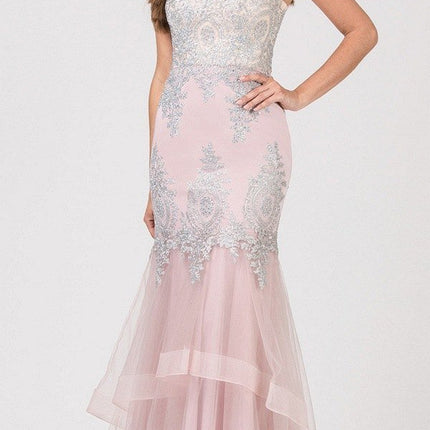 CLEARANCE - Eureka 6009 Strapless Embroidered Gown Layered Skirt (Size XL)