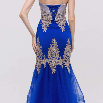CLEARANCE - Eureka 6009 Strapless Embroidered Gown Layered Skirt (Size XL)