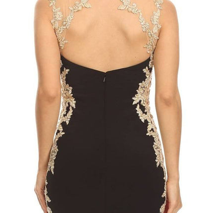 CLEARANCE - Eureka 6016 Lace Applique Sweetheart Short Cocktail Dress (Size XS)
