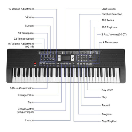 61 Keys Digital Music Keyboard Electronic Piano