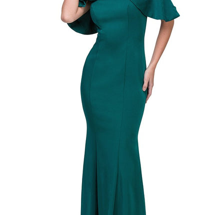 CLEARANCE - Eureka 6110 Cold Shoulder High Neckline Mermaid Gown (Size XS)