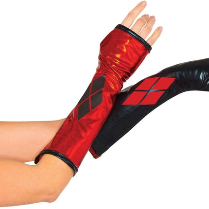 Harley Quinn Gauntlets Glovelets for Adults
