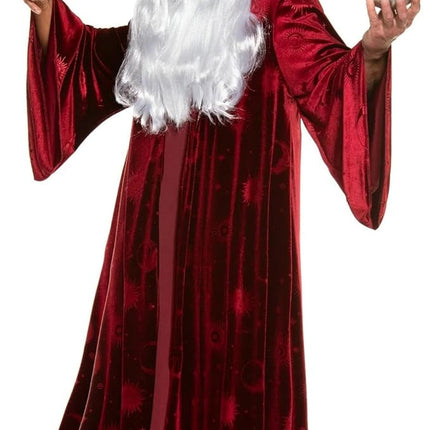 Adult Burgundy Wizard Stargazer Fantasy Magic Sorcerer Men's Costume