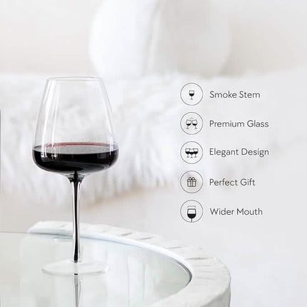 Hotel Collection Smoke Stem Red Wine Glasses  | 4 Glasses