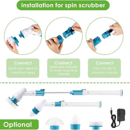 Electric Spin Scrubber Cordless Scrubber Brush with Long Handle