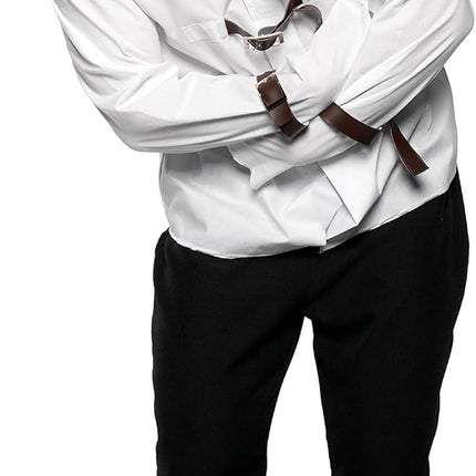 Adult Straight Jacket Psychotic Mental Asylum Patient White Costume
