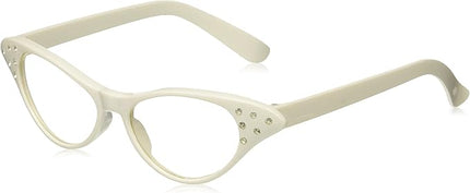 1950's Cat Eye Rhinestone Glasses Clear Lenses