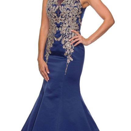 Juliet 623 Trumpet Style Gown with Applique Beading