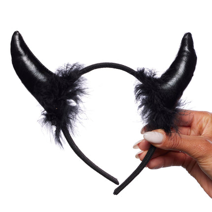 Devil Marabou Horn Headband