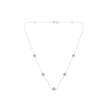 Sterling Silver Diamond Station Necklace (1/2 cttw, I-J Color, I1-I2 Clarity)
