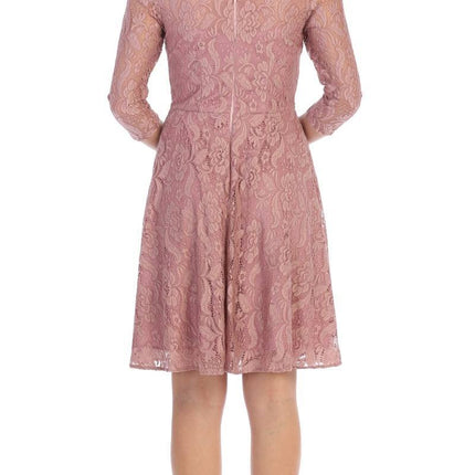CLEARANCE - Celavie 6343S Off-the-Shoulder Short Lace A-Line Dress (Size XL)