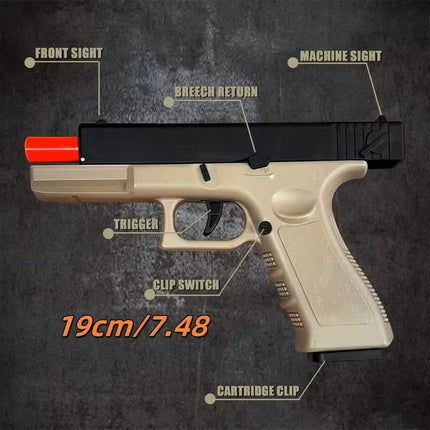 Semi-Automatic Foam Bullet Toy Pistol for Kids (8+)
