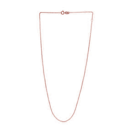 14K Rose Gold Cable Chain Necklace  Adjustable – 0.97mm Thin Dainty Chain, Minimalist Jewelry Gift for Women