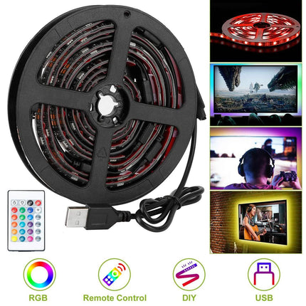 6.56ft TV LED Backlight RGB Strip Light USB Monitor Lighting