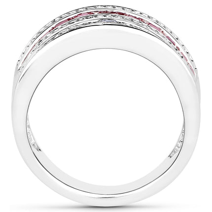 3.36 Carat Genuine Multi Stones .925 Sterling Silver Ring