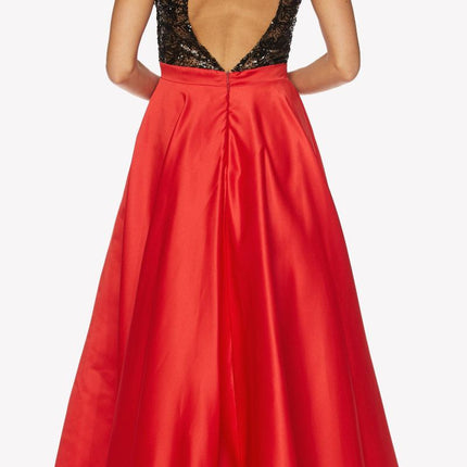 Juliet 661 Sleeveless Floor Length A-line Dress Keyhole Back