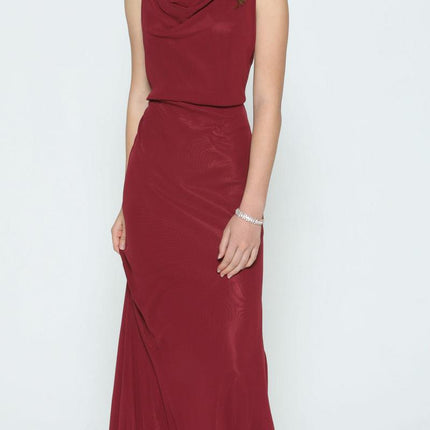 Juliet 670 Floor Length Formal Dress with Cowl Neckline