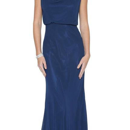 Juliet 670 Floor Length Formal Dress with Cowl Neckline