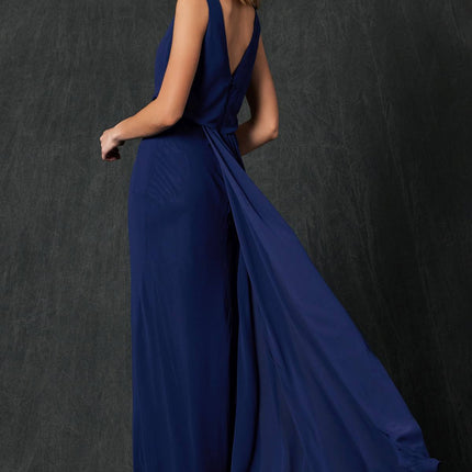 Juliet 670 Floor Length Formal Dress with Cowl Neckline