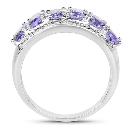 2.64 Carat Genuine Tanzanite .925 Sterling Silver Ring