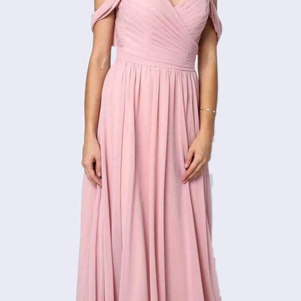 Juliet 676 Cold-Shoulder Formal A-line Dress