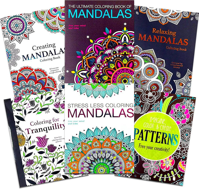 Adult Coloring Book - 6 Book Sets