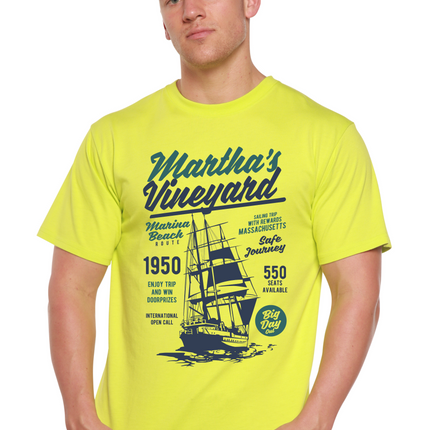 Martha's vineyard Men's Bamboo Viscose/Organic Cotton Short Sleeve Graphic T-Shirt
