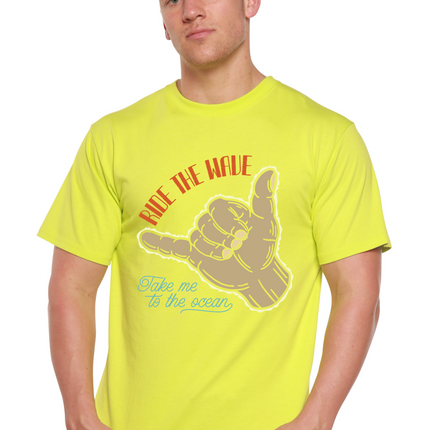 Ride The Wave Men's Bamboo Viscose/Organic Cotton Short Sleeve Graphic T-Shirt