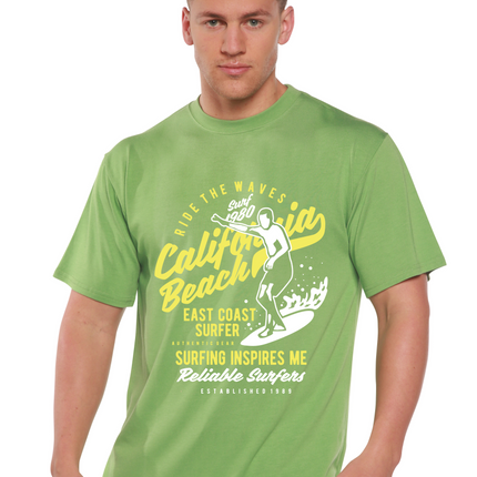Ride The Waves Spun Bamboo® Men's Bamboo Viscose/Organic Cotton Short Sleeve Graphic T-Shirt