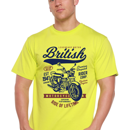 British Motorcycle Men's Bamboo Viscose/Organic Cotton Short Sleeve Graphic T-Shirt