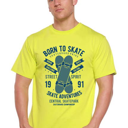 Born To Skate Men's Bamboo Viscose/Organic Cotton Short Sleeve Graphic T-Shirt