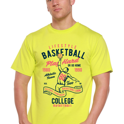 Life Style Basketball Men's Bamboo Viscose/Organic Cotton Short Sleeve Graphic T-Shirt