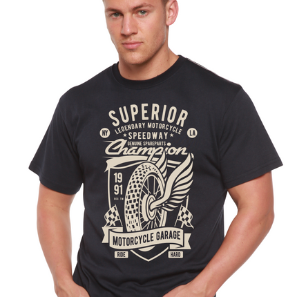 Superior Motorcycle Spun Bamboo® Men's Bamboo Viscose/Organic Cotton Short Sleeve Graphic T-Shirt