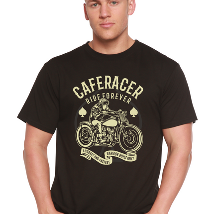 Caferacer Ride Forever Men's Bamboo Viscose/Organic Cotton Short Sleeve Graphic T-Shirt