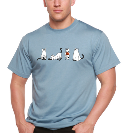 Halloween Cats Men's Bamboo Viscose/Organic Cotton Short Sleeve Graphic T-Shirt