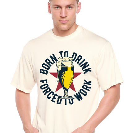 Born to Drink Men's Bamboo Viscose/Organic Cotton Short Sleeve Graphic T-Shirt