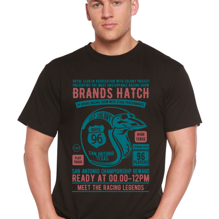 Brands Hatch Men's Bamboo Viscose/Organic Cotton Short Sleeve Graphic T-Shirt