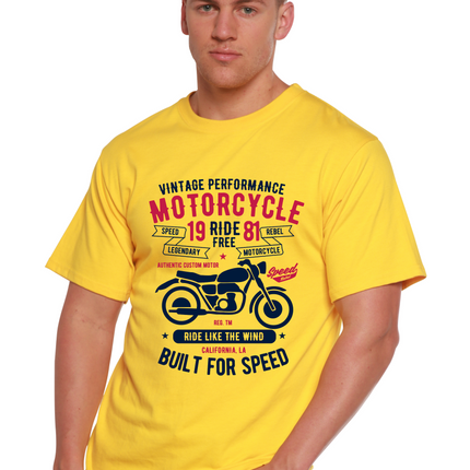 Motorcycle Ride Free Men's Bamboo Viscose/Organic Cotton Short Sleeve Graphic T-Shirt
