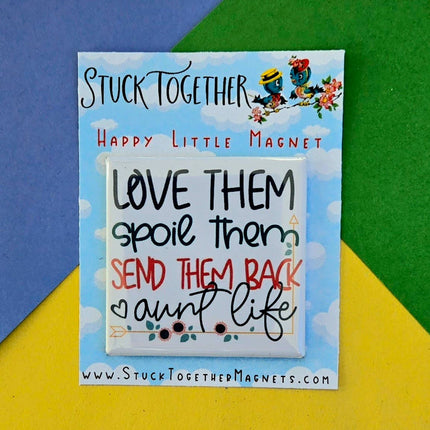 Happy Little Magnet - Aunt Life - 2 Inch Square Magnet: No Packaging