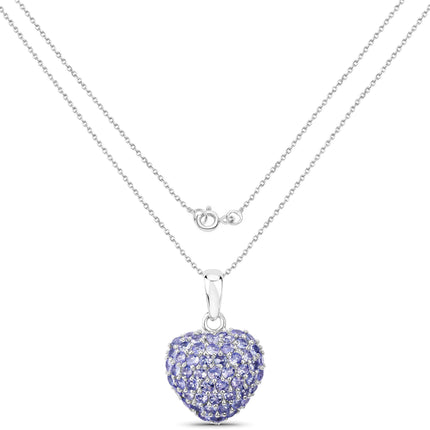7.00 Carat Genuine Tanzanite .925 Sterling Silver Pendant