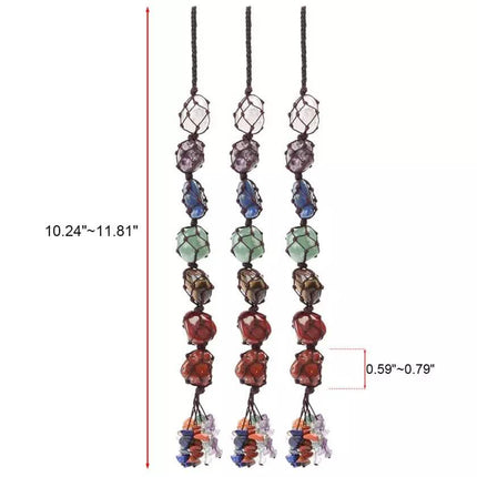 7 Chakra Gemstones Reiki Healing Crystals Tassel Wall Car Hanging Ornament