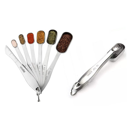 7-Piece: Heavy Duty Stainless Steel Metal Measuring Spoons