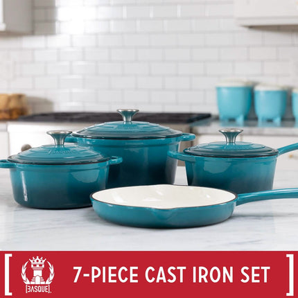 7-Piece Set: Basque Enameled Cast Iron Cookware Set