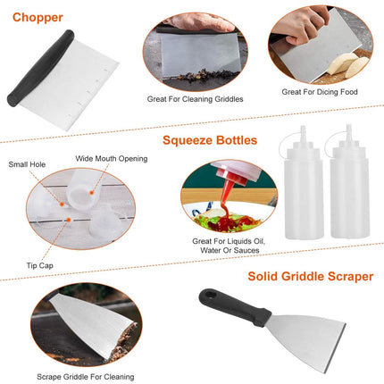 7-Piece Set: Stainless Steel BBQ Grilling Utensil Tools